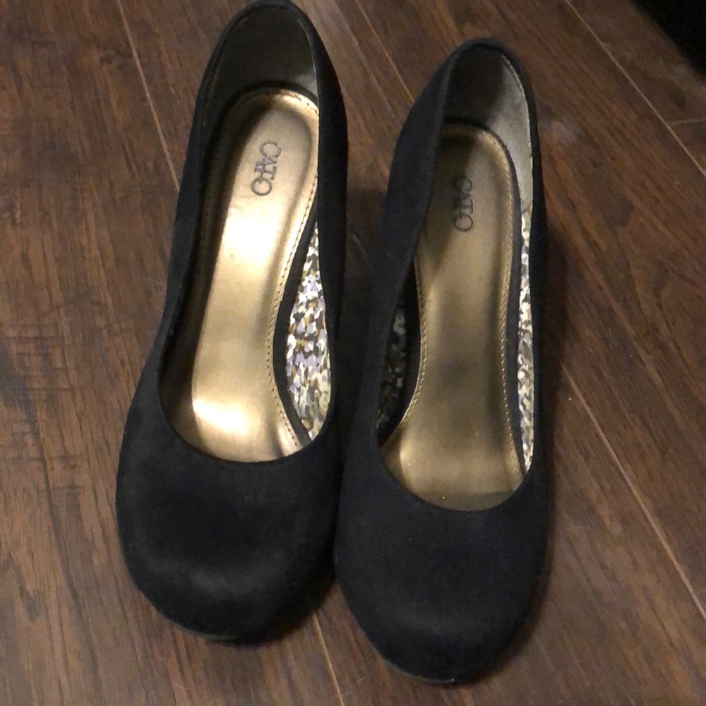 Black Suede Wedges